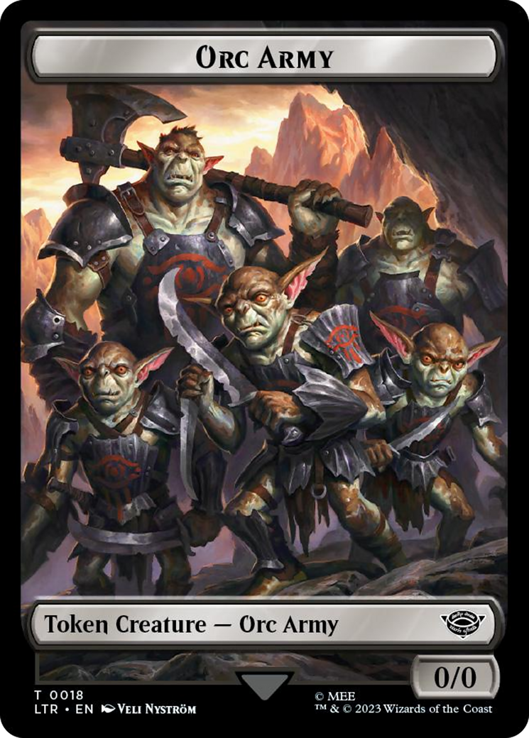 Orc Army (0018) // Food (0022) Double-Sided Token (Surge Foil) [The Lord of the Rings: Tales of Middle-Earth Tokens] | Tacoma Games