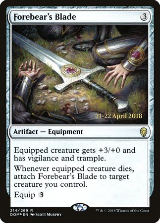 Forebear's Blade [Dominaria Promos] | Tacoma Games