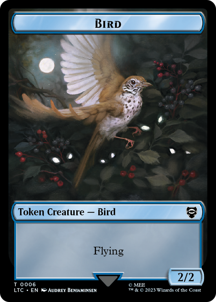 Elf Warrior // Bird Double Sided Token [The Lord of the Rings: Tales of Middle-Earth Commander Tokens] | Tacoma Games