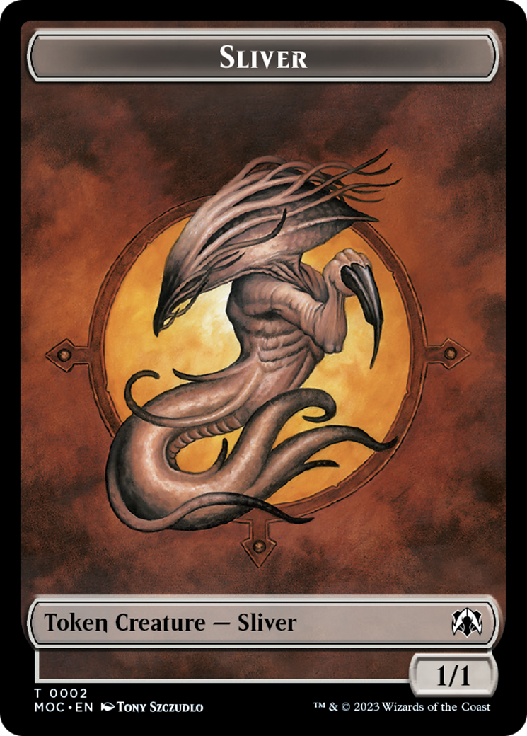 Goblin // Sliver Double-Sided Token [March of the Machine Commander Tokens] | Tacoma Games