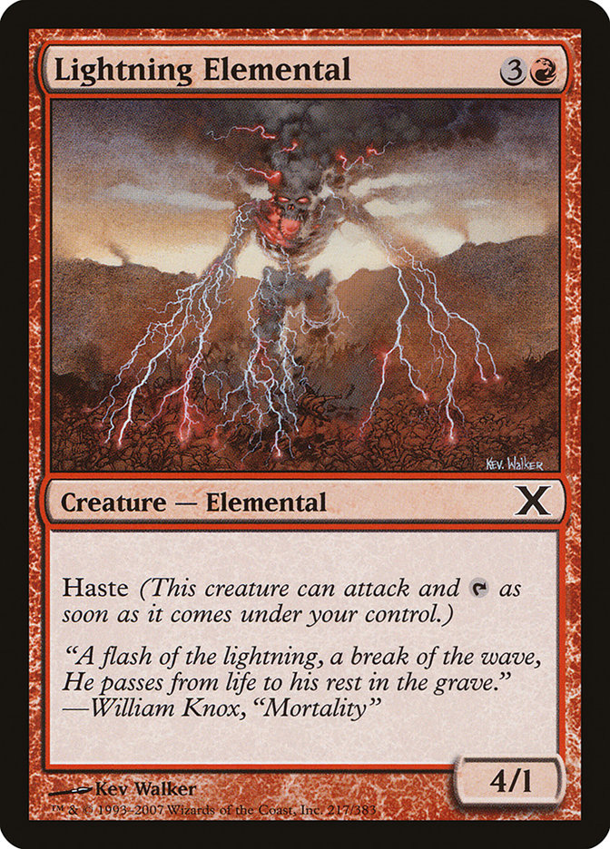 Lightning Elemental [Tenth Edition] | Tacoma Games