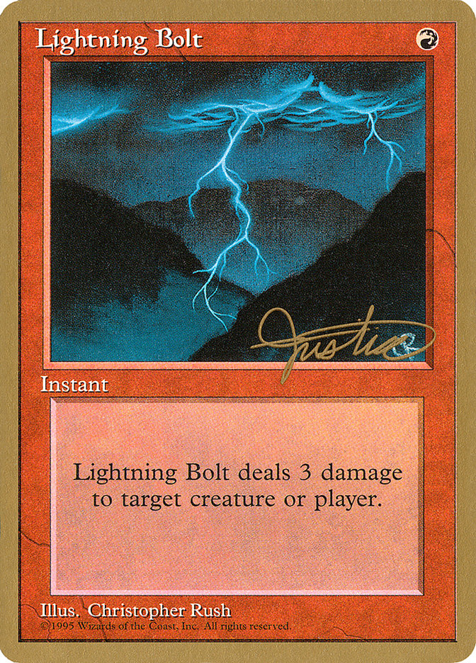 Lightning Bolt (Mark Justice) [Pro Tour Collector Set] | Tacoma Games