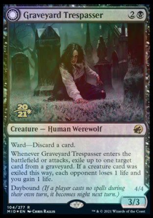 Graveyard Trespasser // Graveyard Glutton [Innistrad: Midnight Hunt Prerelease Promos] | Tacoma Games