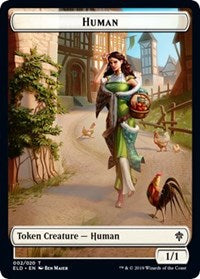 Human // Food (18) Double-sided Token [Throne of Eldraine Tokens] | Tacoma Games