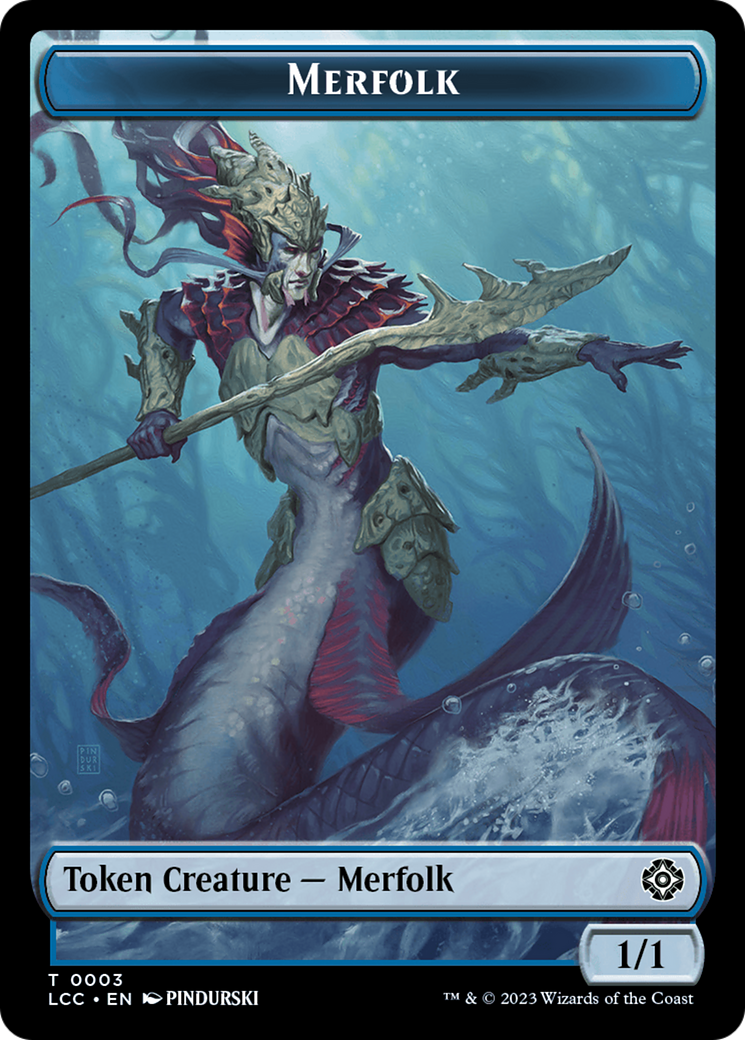 Frog Lizard // Merfolk (0003) Double-Sided Token [The Lost Caverns of Ixalan Commander Tokens] | Tacoma Games