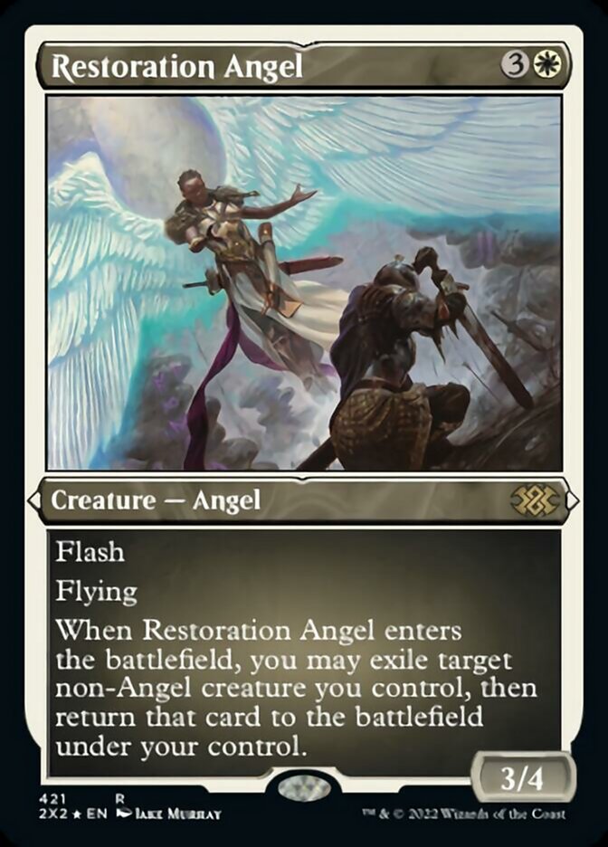 Restoration Angel (Foil Etched) [Double Masters 2022] | Tacoma Games