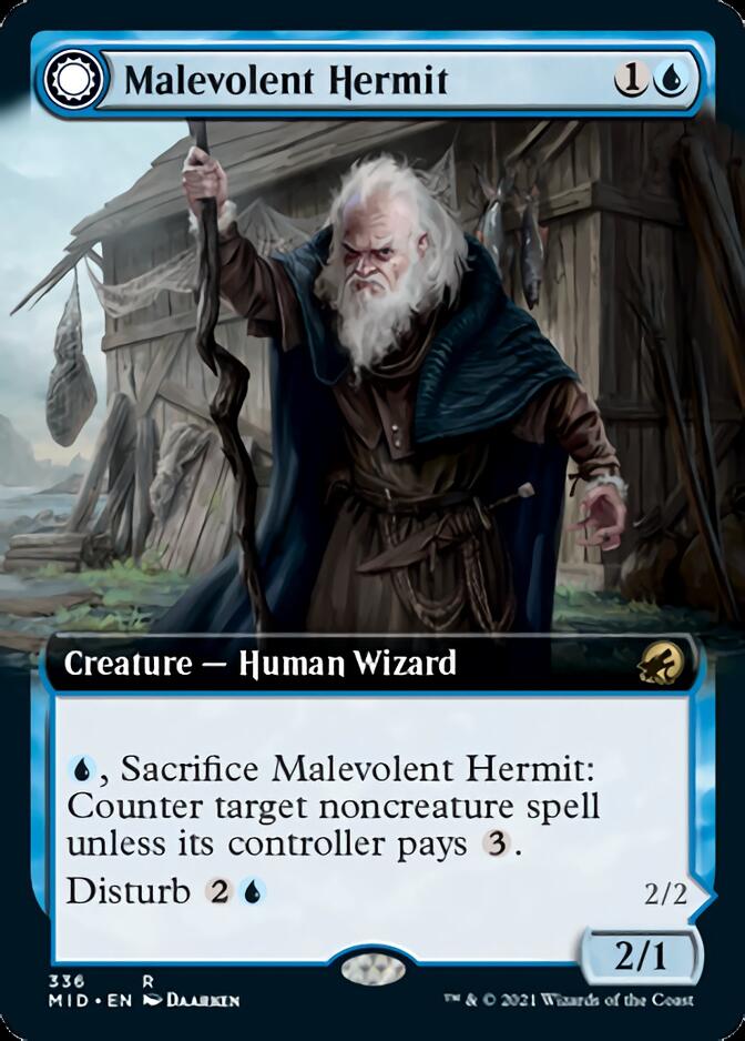 Malevolent Hermit // Benevolent Geist (Extended) [Innistrad: Midnight Hunt] | Tacoma Games