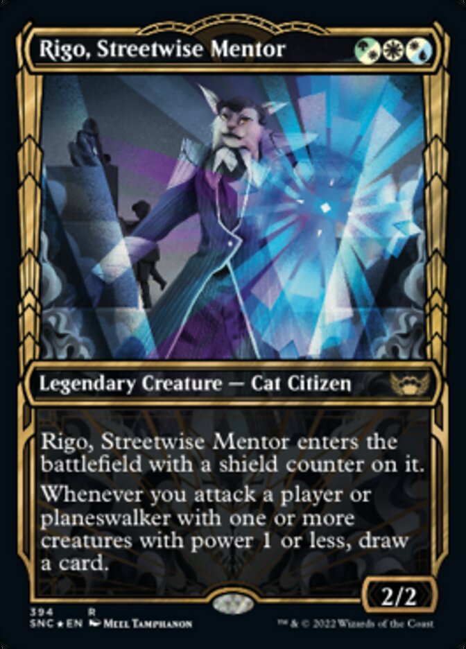 Rigo, Streetwise Mentor (Showcase Golden Age Gilded Foil) [Streets of New Capenna] | Tacoma Games