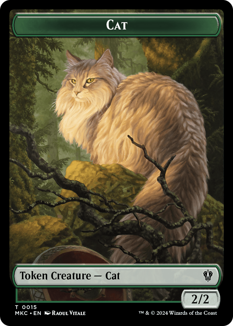 Drake // Cat Double-Sided Token [Murders at Karlov Manor Commander Tokens] | Tacoma Games