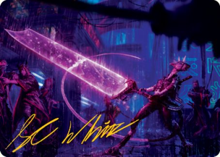 Enormous Energy Blade Art Card (Gold-Stamped Signature) [Kamigawa: Neon Dynasty Art Series] | Tacoma Games