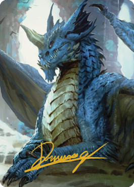 Young Blue Dragon Art Card (Gold-Stamped Signature) [Commander Legends: Battle for Baldur's Gate Art Series] | Tacoma Games