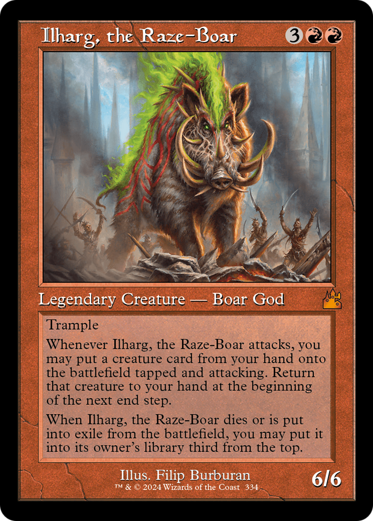 Ilharg, the Raze-Boar (Retro Frame) [Ravnica Remastered] | Tacoma Games