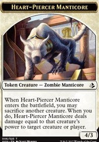 Heart-Piercer Manticore // Warrior Token [Amonkhet Tokens] | Tacoma Games