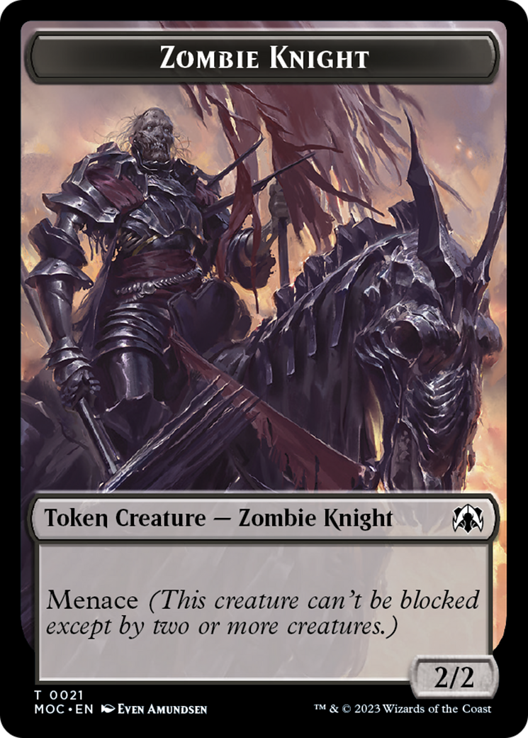 Zombie Knight // Human (6) Double-Sided Token [March of the Machine Commander Tokens] | Tacoma Games