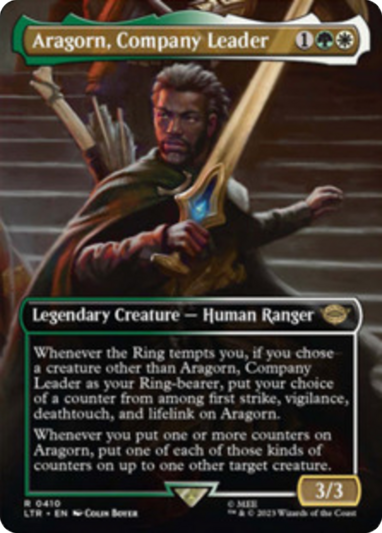 Aragorn, Company Leader (Borderless Alternate Art) [The Lord of the Rings: Tales of Middle-Earth] | Tacoma Games