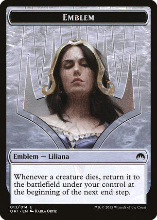 Emblem - Liliana, Defiant Necromancer [Magic Origins Tokens] | Tacoma Games