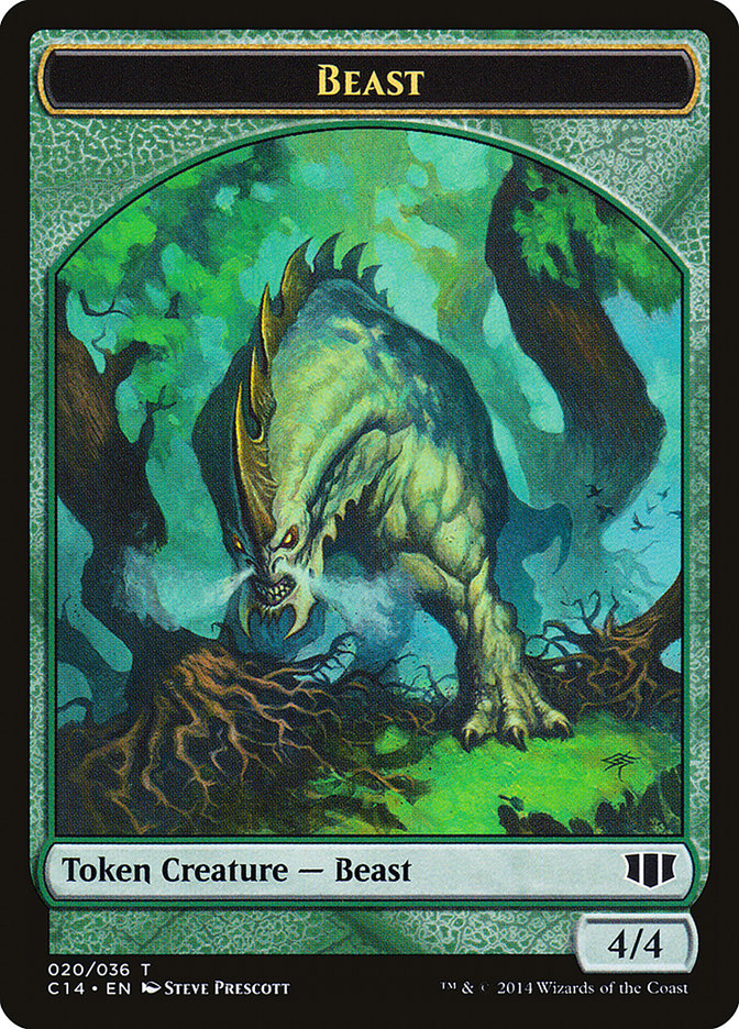 Elf Druid // Beast (020/036) Double-sided Token [Commander 2014 Tokens] | Tacoma Games