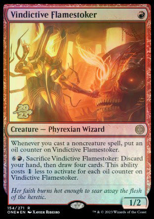 Vindictive Flamestoker [Phyrexia: All Will Be One Prerelease Promos] | Tacoma Games