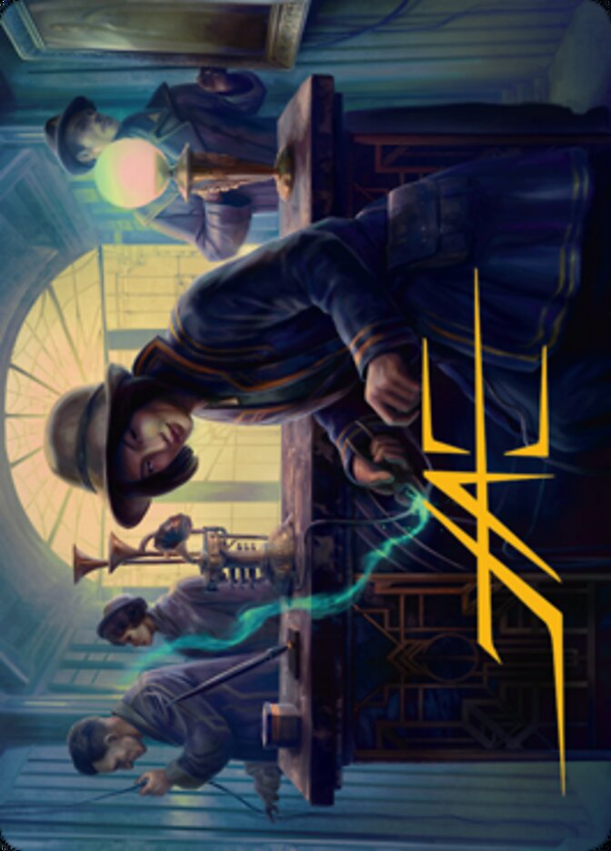 Wiretapping Art Card (Gold-Stamped Signature) [Streets of New Capenna Art Series] | Tacoma Games