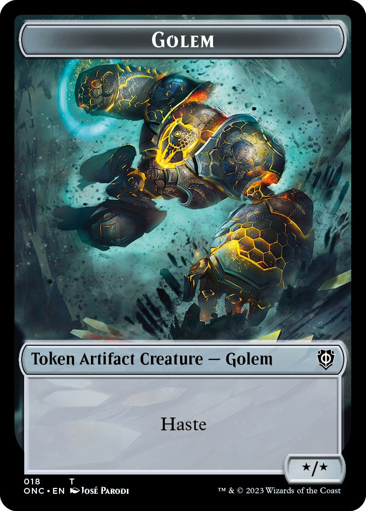 The Monarch // Golem Double-Sided Token [Phyrexia: All Will Be One Commander Tokens] | Tacoma Games