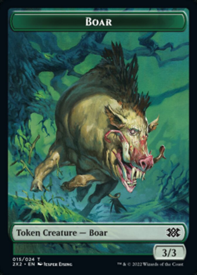 Boar // Knight Double-sided Token [Double Masters 2022 Tokens] | Tacoma Games