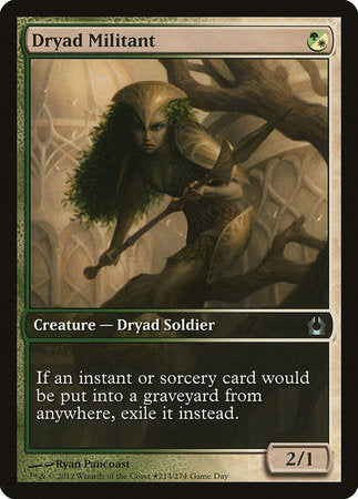 Dryad Militant [Return to Ravnica Promos] | Tacoma Games