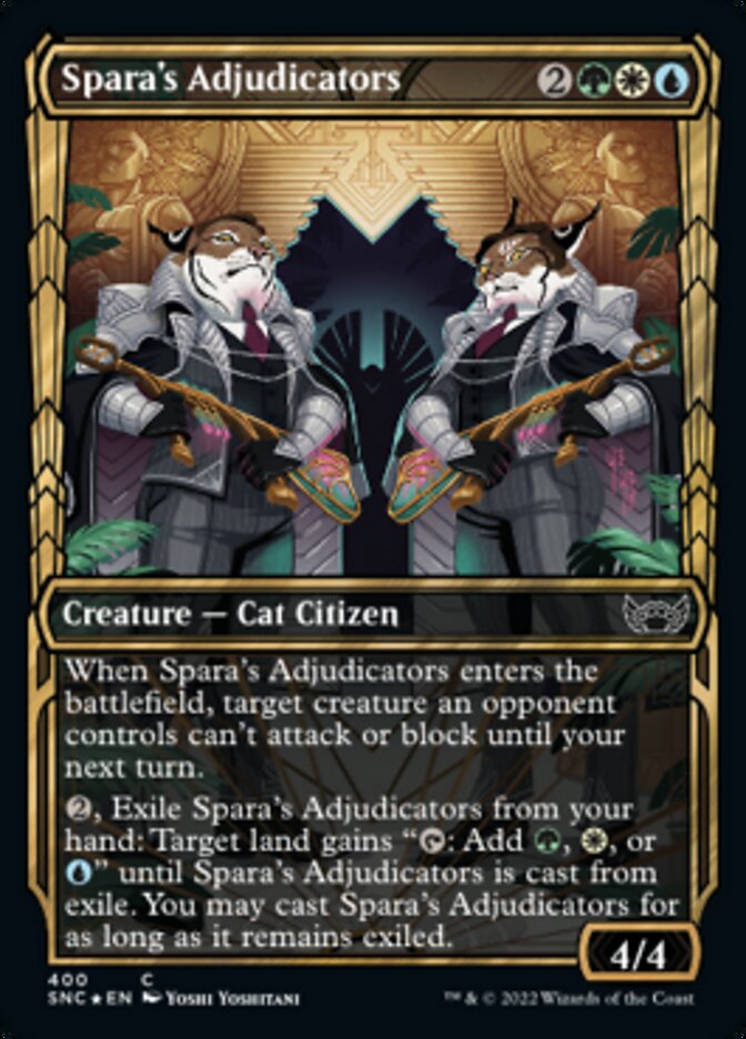 Spara's Adjudicators (Showcase Golden Age Gilded Foil) [Streets of New Capenna] | Tacoma Games