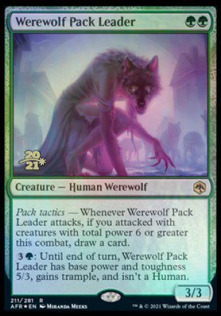 Werewolf Pack Leader [Dungeons & Dragons: Adventures in the Forgotten Realms Prerelease Promos] | Tacoma Games