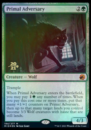 Primal Adversary [Innistrad: Midnight Hunt Prerelease Promos] | Tacoma Games