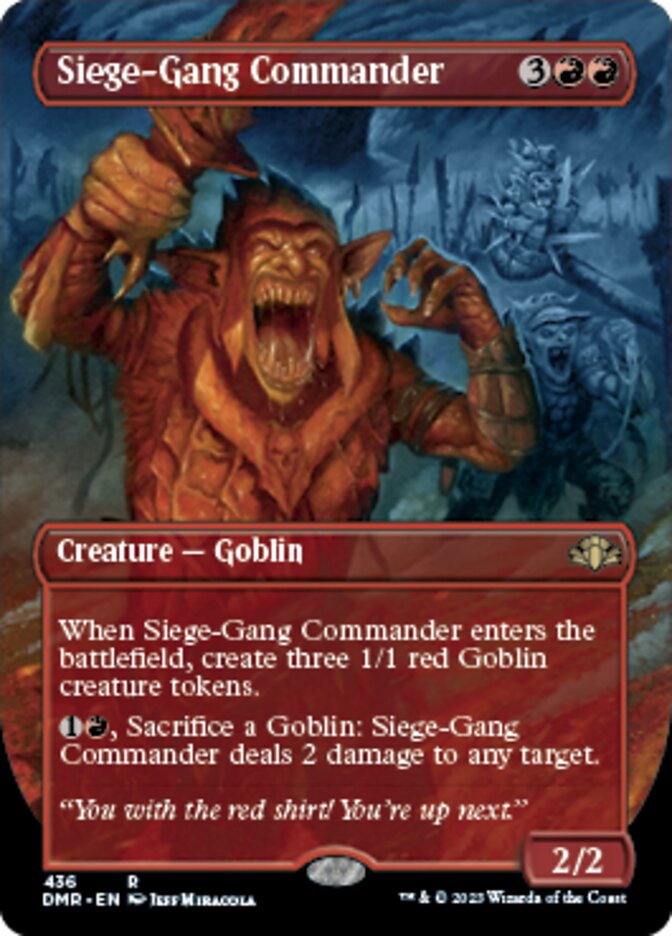 Siege-Gang Commander (Borderless Alternate Art) [Dominaria Remastered] | Tacoma Games