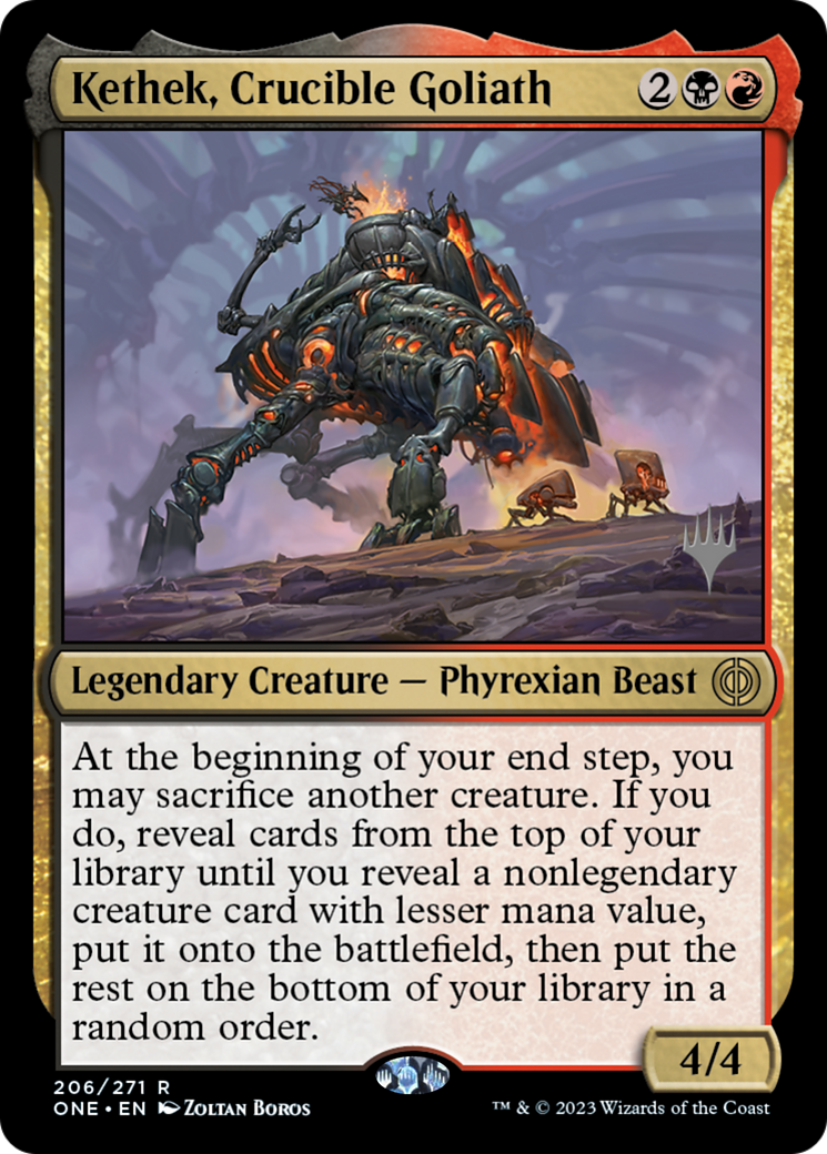 Kethek, Crucible Goliath (Promo Pack) [Phyrexia: All Will Be One Promos] | Tacoma Games