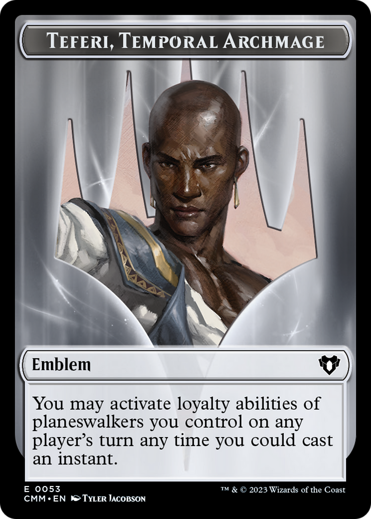 Clue // Emblem - Teferi, Temporal Archmage Double-Sided Token [Commander Masters Tokens] | Tacoma Games