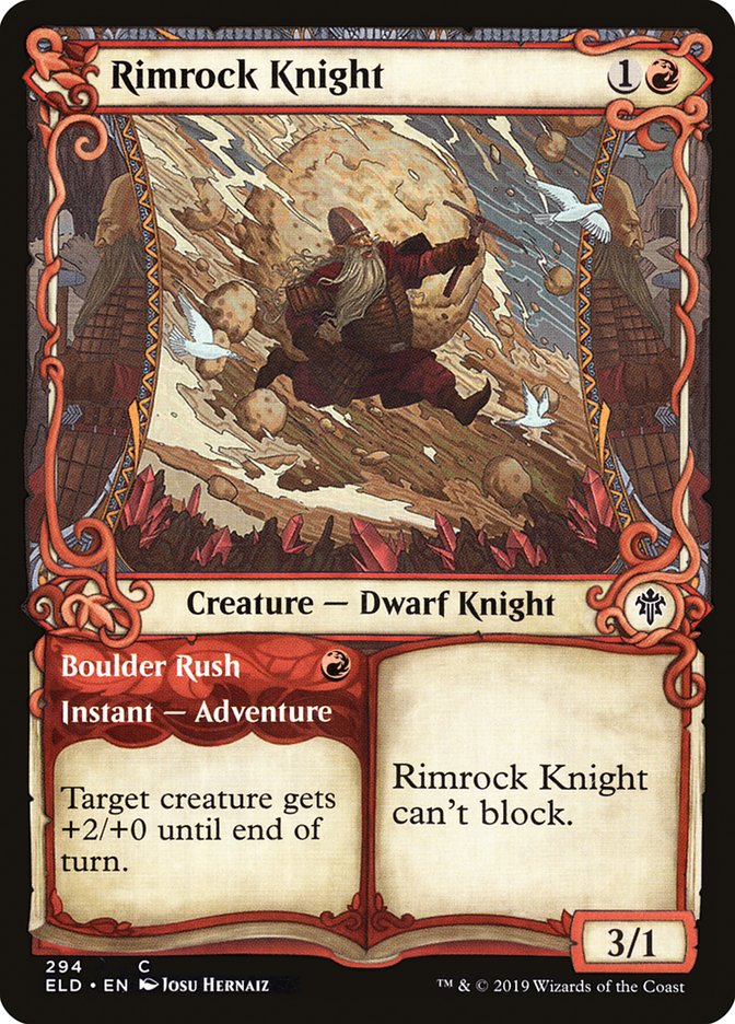 Rimrock Knight // Boulder Rush (Showcase) [Throne of Eldraine] | Tacoma Games