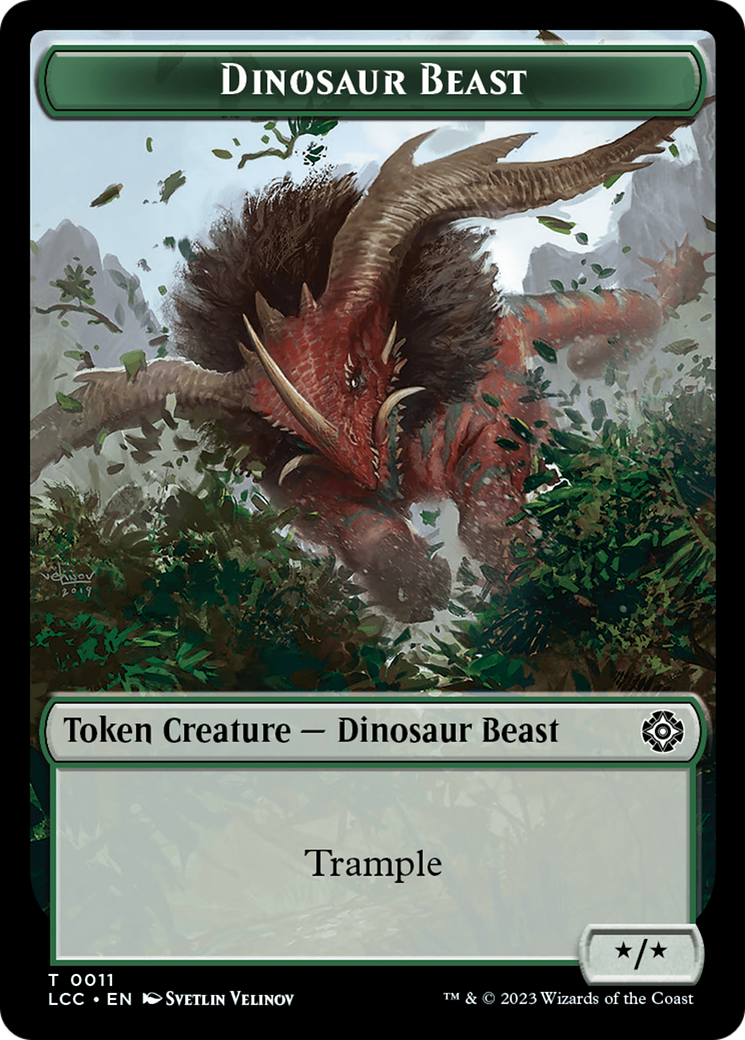 Dinosaur Beast // Dinosaur Double-Sided Token [The Lost Caverns of Ixalan Commander Tokens] | Tacoma Games