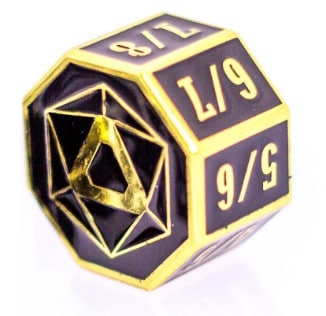 Die Hard - MTG Roll Tarmogoyf Counter - Shiny Gold w/Black Tacoma Games Die Hard - MTG Roll Tarmogoyf Counter - Shiny Gold w/Black Tacoma Games