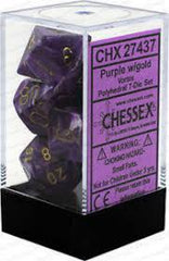 Chessex: Vortex Purple w/Gold 7-Die Set | Tacoma Games