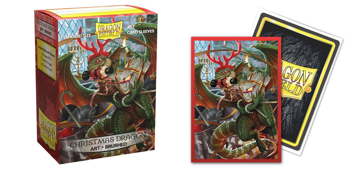 Dragon Shield Art Sleeve - ‘Christmas Dragon’ 100ct - Matte, Brushed | Tacoma Games
