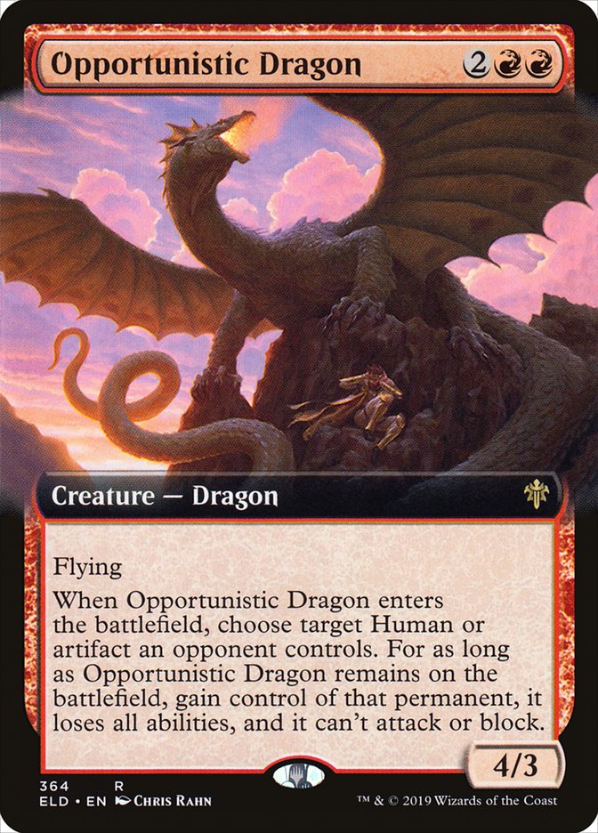 Opportunistic Dragon (Extended Art) [Throne of Eldraine] | Tacoma Games