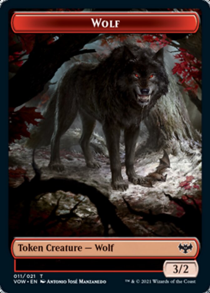 Wolf (011) // Spirit (002) Double-sided Token [Innistrad: Crimson Vow Tokens] | Tacoma Games