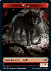 Wolf (011) // Treasure Double-sided Token [Innistrad: Crimson Vow Tokens] | Tacoma Games