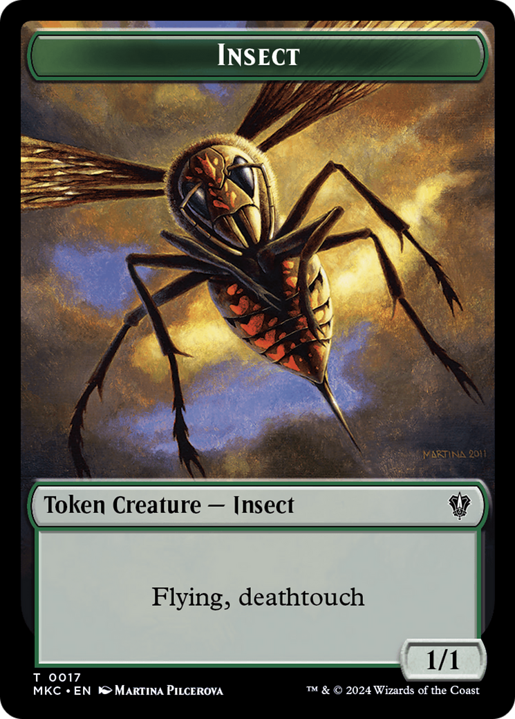 Clue // Insect (0017) Double-Sided Token [Murders at Karlov Manor Commander Tokens] | Tacoma Games
