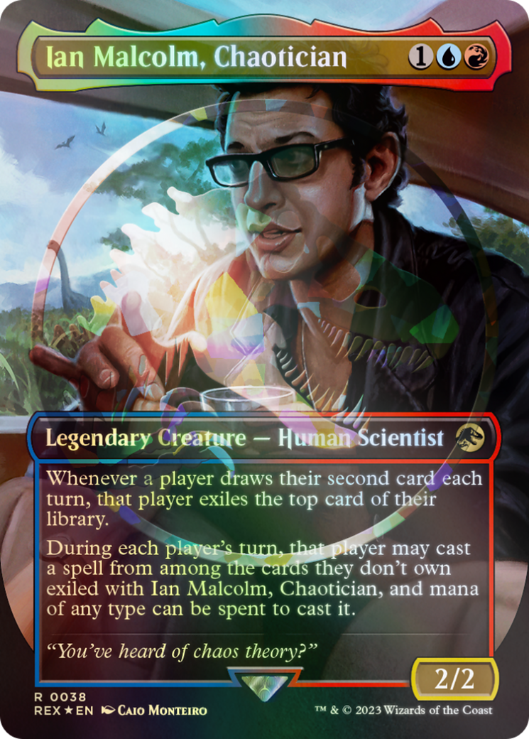 Ian Malcolm, Chaotician Emblem (Borderless) [Jurassic World Collection Tokens] | Tacoma Games