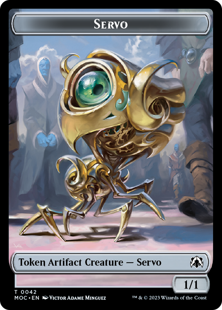 Feather // Servo Double-Sided Token [March of the Machine Commander Tokens] | Tacoma Games