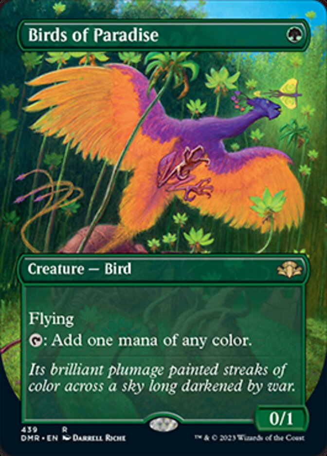 Birds of Paradise (Borderless Alternate Art) [Dominaria Remastered] | Tacoma Games