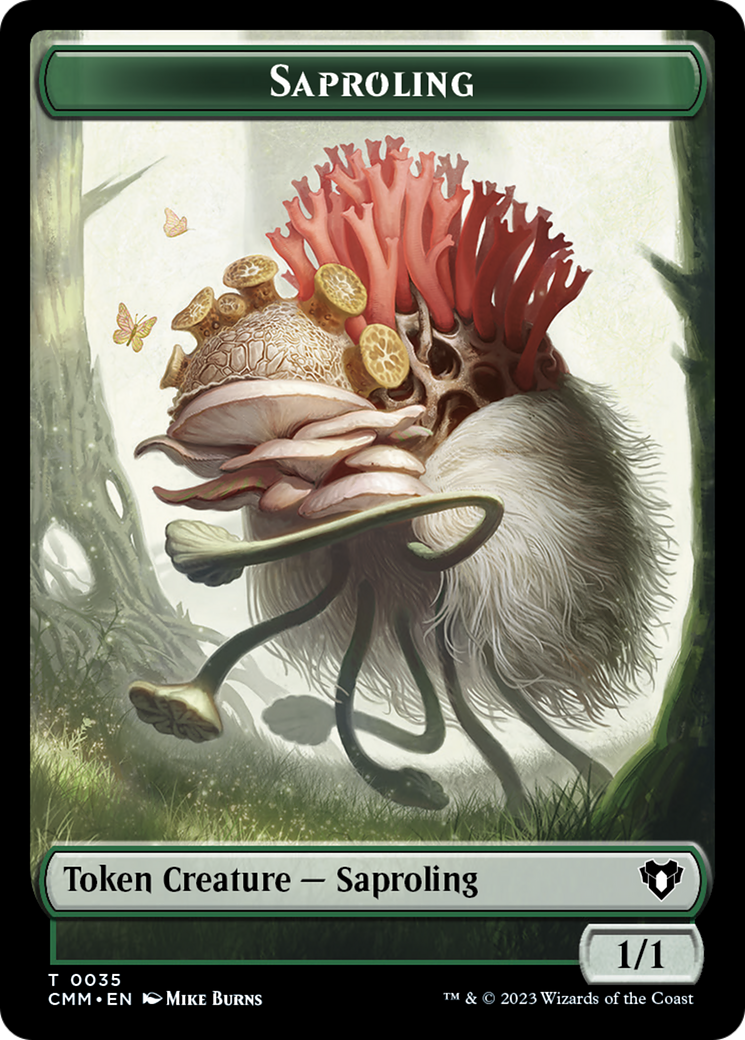 Saproling // Satyr Double-Sided Token [Commander Masters Tokens] | Tacoma Games