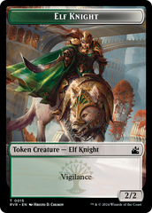 Elf Knight // Voja Double-Sided Token [Ravnica Remastered Tokens] | Tacoma Games