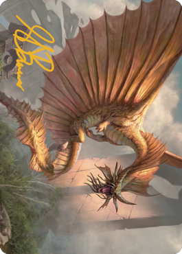 Ancient Gold Dragon Art Card (28) (Gold-Stamped Signature) [Commander Legends: Battle for Baldur's Gate Art Series] | Tacoma Games