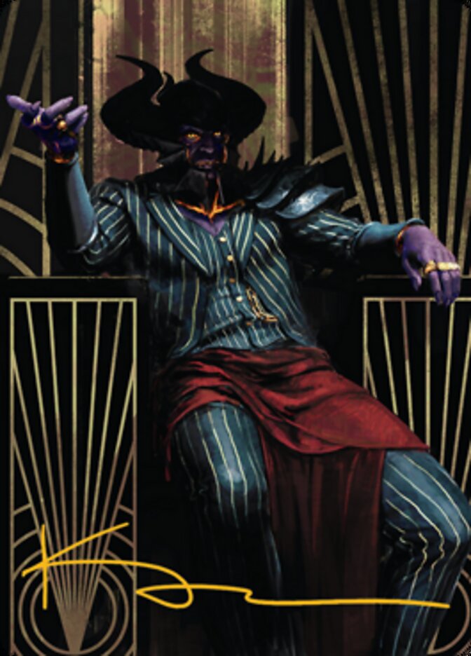 Ob Nixilis, the Adversary 2 Art Card (Gold-Stamped Signature) [Streets of New Capenna Art Series] | Tacoma Games
