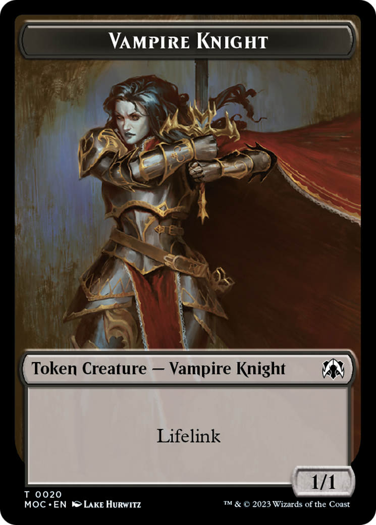 Vampire Knight // Soldier Double-Sided Token [March of the Machine Commander Tokens] | Tacoma Games