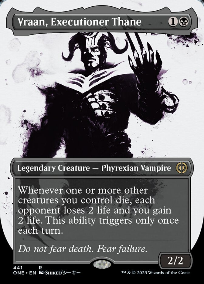 Vraan, Executioner Thane (Borderless Ichor Step-and-Compleat Foil) [Phyrexia: All Will Be One] | Tacoma Games